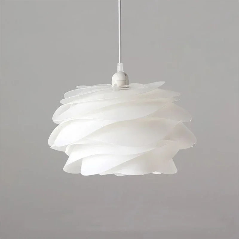 

Danish Designer White Rose Ceiling Pendant Light for Living Room Kitchen Island Romantic Restaurant Acrylic Petal Suspension