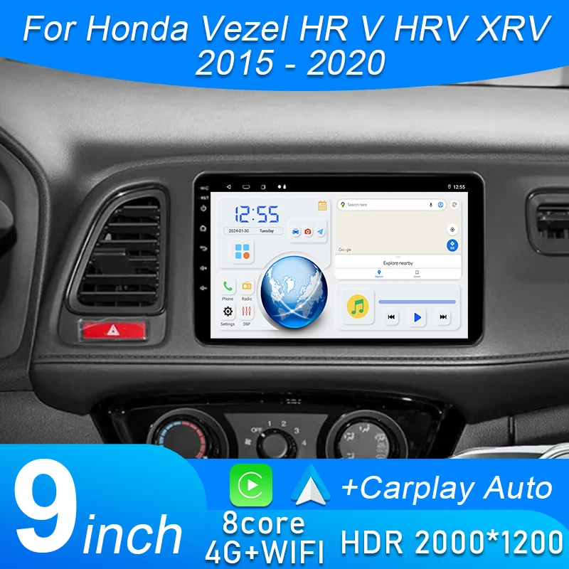 

Android 15 для Honda Vezel HR V HRV XRV 2015 2016 2017 2018 2019 2020 Автомобильный радиоприемник Мультимедийный стереоплеер GPS-навигация Carplay