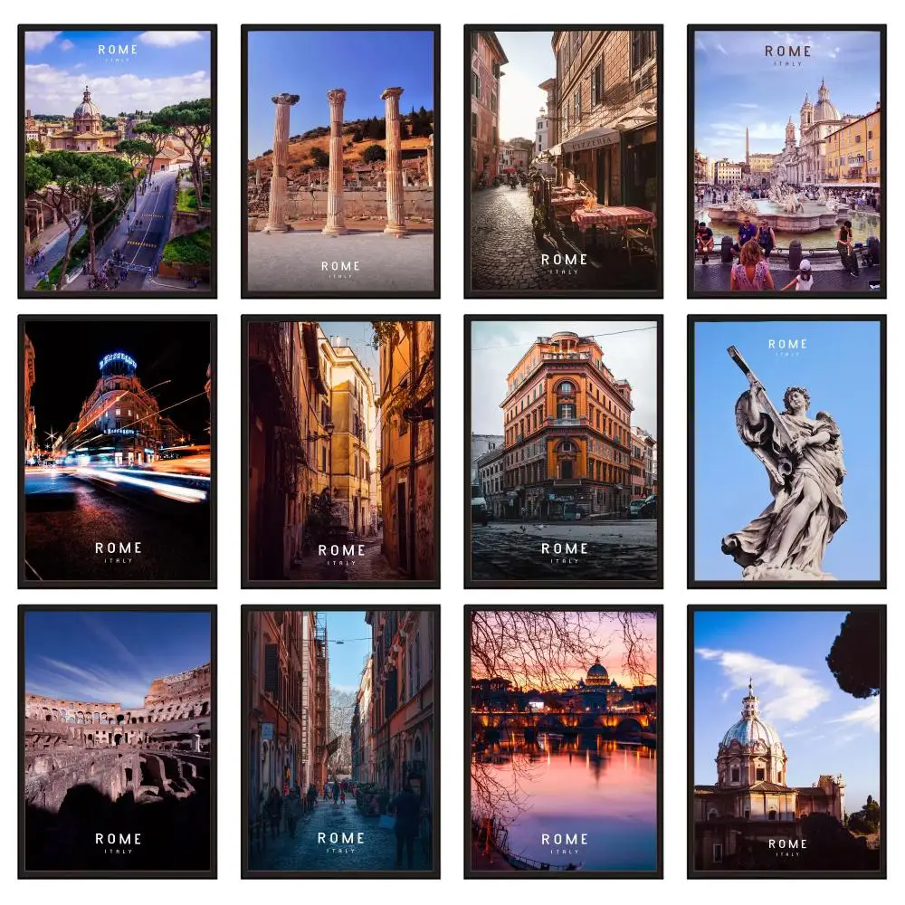 Rome Italy Vatican City Travel Painting Calligraphy Canvas Poster Art for Bedroom Living Room Home Decor Wall Decoration Decals