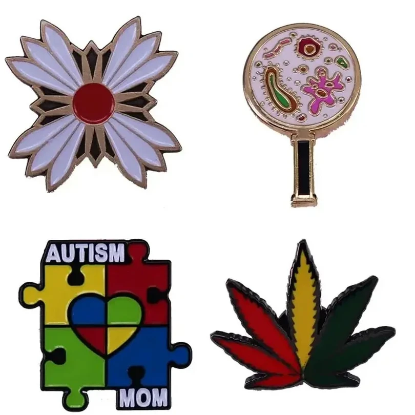 Pretty Fan Enamel Lapel Pin Originality Cartoon Metal Brooch Men Women Fashion Jewelry Accessories Gifts