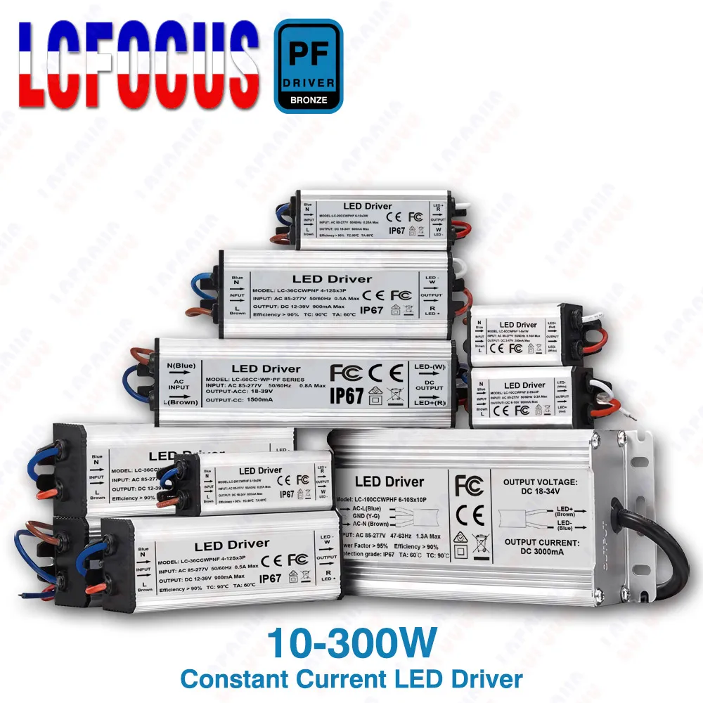 Constant Current LED Driver Waterproof IP67 10W 20W 30W 40W 50W 60W 70W 80W 100W 200W 300W AC 110V 220V Lighting Transformer