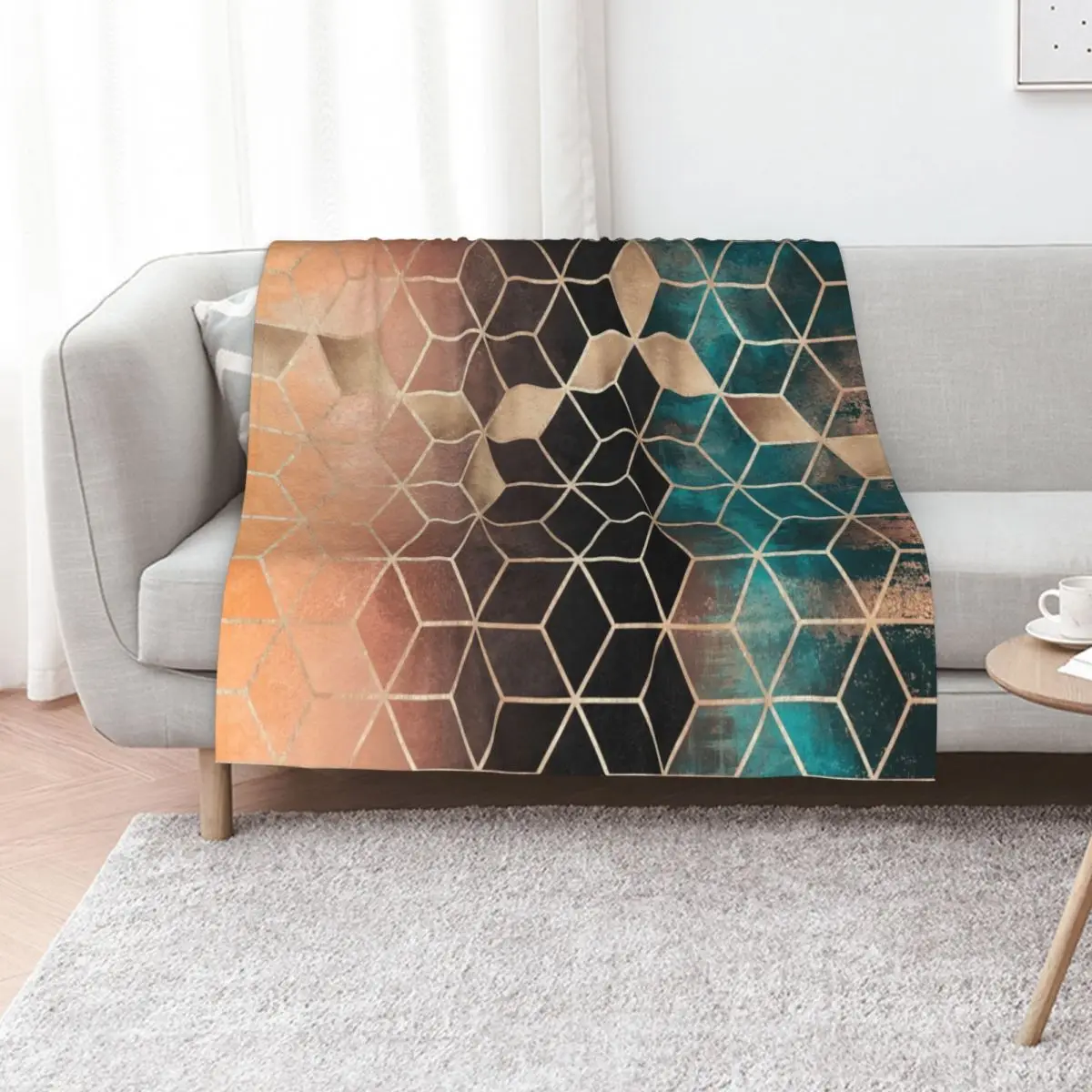 Ombre Dream Cubes Throw Blanket Nap heavy to sleep decorative Blankets For Baby bed plaid Extra Large Throw Blankets