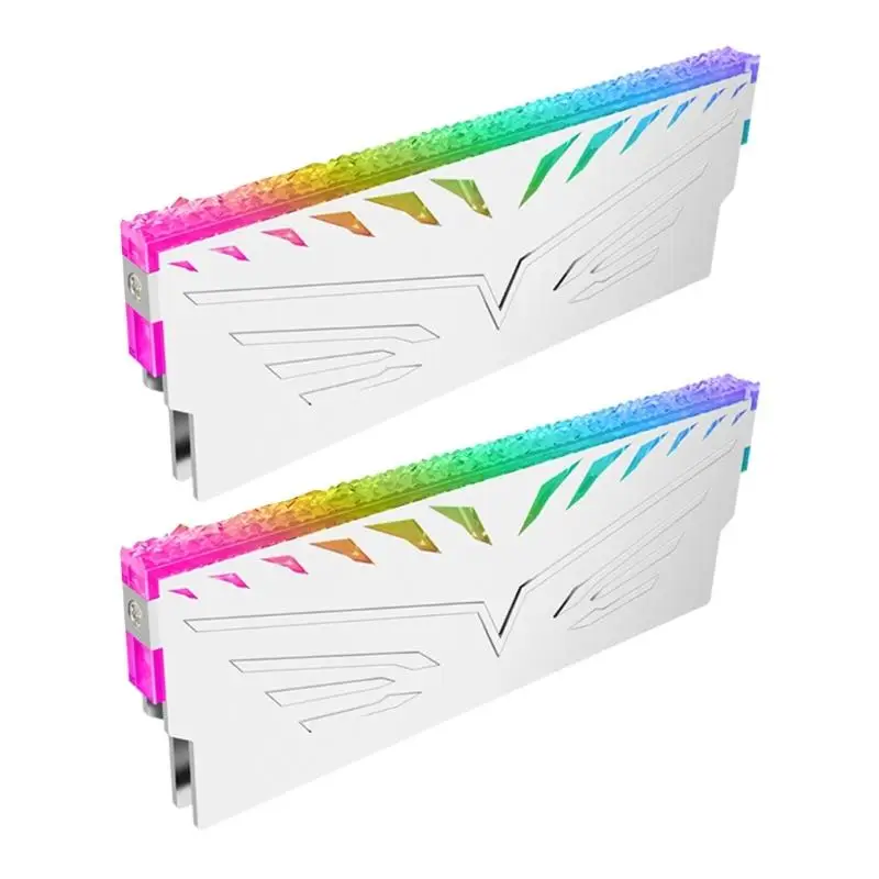 31BA 2Pcs ARGB DIMM Coolers Set with Metal Heatsink Shell, Desktop Light Diffuser for Gaming Tower Display Use