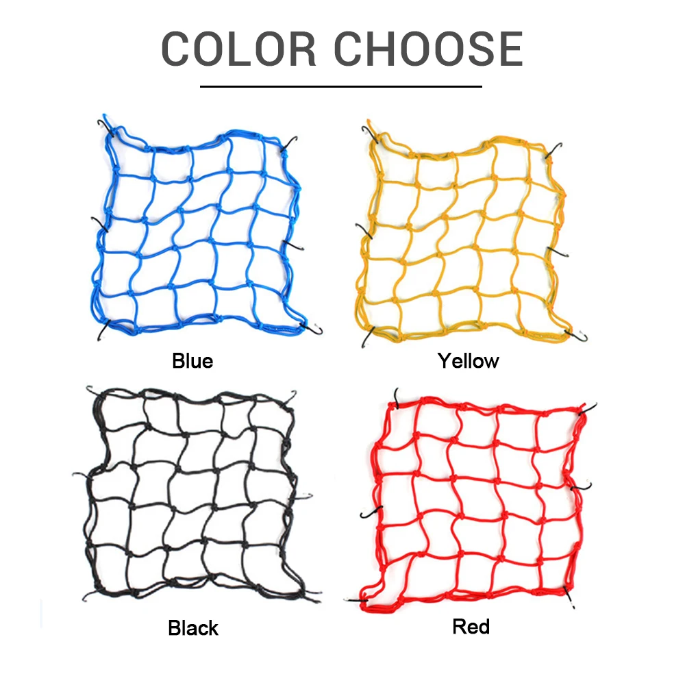 Universal Motorcycle Luggage Net Hooks Motorcycle Accessories Net Motorbike Mesh Bungee Mesh Helmet Holder Black Luggage Net