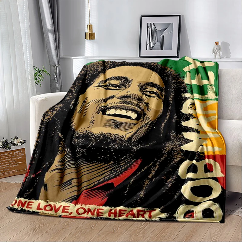 Reggae Rock Music Bob Marley Super Soft Throws Blanket,Warm Cozy Blanket for Bed,Couch,Sofa,Bedroom,Living Room,Travel,Camping