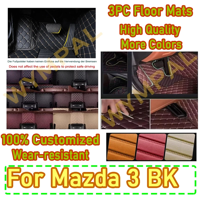 

Роскошные автомобильные коврики для Mazda 3 BK 2003 2004 2005 2006 2007, авто на заказ, автомобильные кожаные мужские и женские автомобильные коврики с полным покрытием
