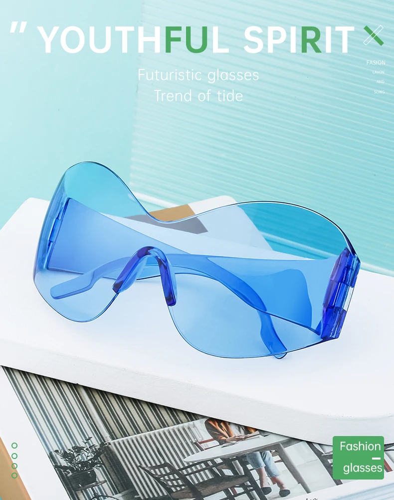 Randlose Schmetterling Sonnenbrille Frauen Männer Streetwear Y2K Sonnenbrille für Weibliche Übergroße Punk Sonnenbrille Männliche Sportbrille Unisex – Detail 6