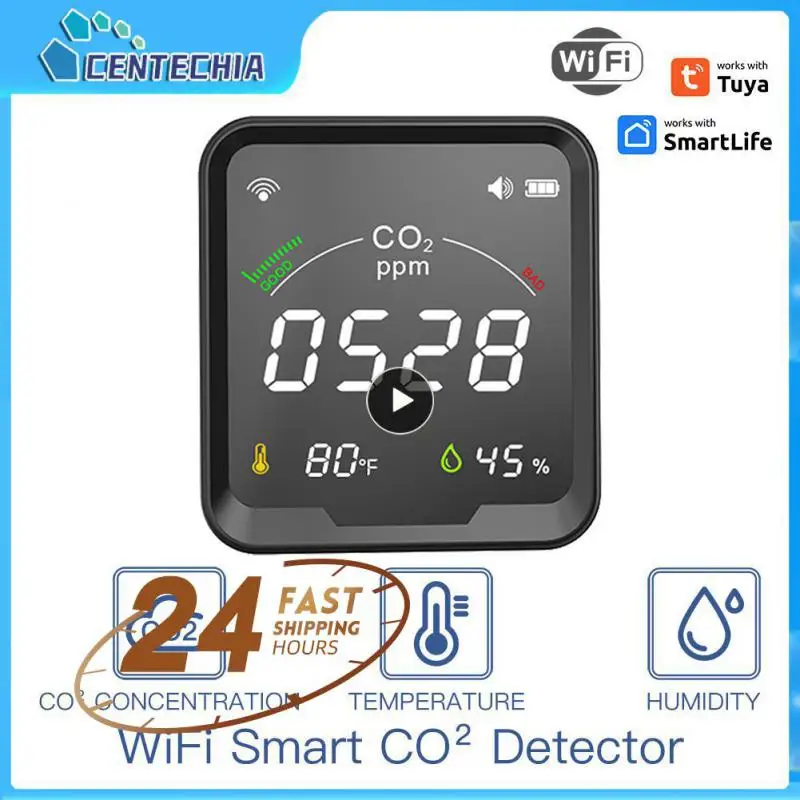 

1/2/3PCS Co2 Monitor Detect Rechargeable Indoor Air Quality Sensor Wifi Temperature And Humidity Sensor Smart Home Automation