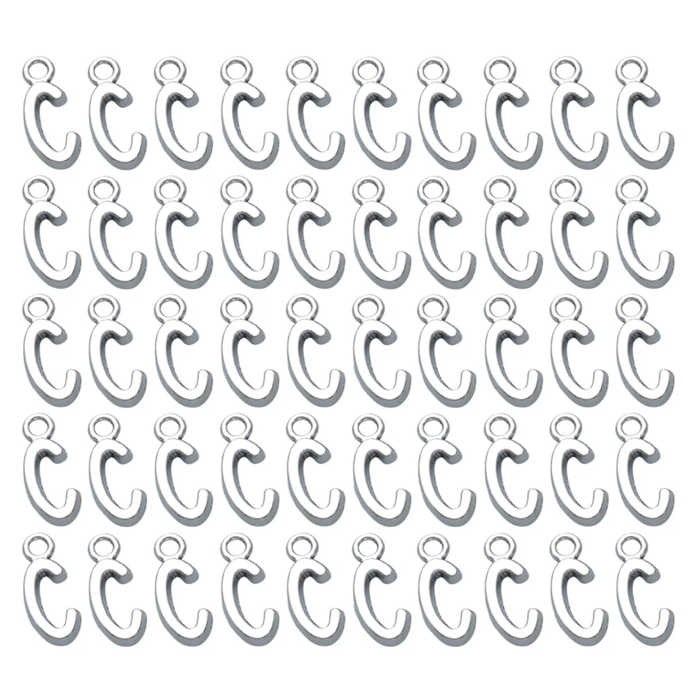 

50 Pcs Diy Pendant Charms Engravable Metal Initial Necklace Vintage Letter for Jewelry Making Alphabet