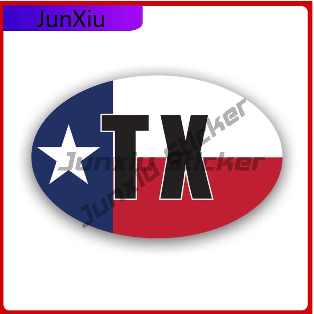 

Texas Flag Oval Weather Resistant Waterproof Vintage For Motorcycle Car Window Truck No Residue Easy Apply Decor Anime Style
