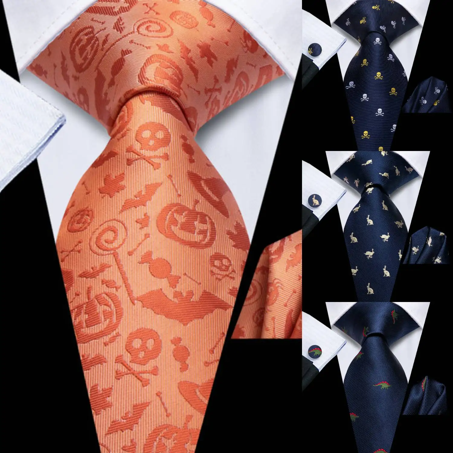 

Hi-Tie животное вышивка мужской галстук зеленый свадебный галстук для мужчин носовой платок запонки комплект деловая вечеринка дропшиппинг