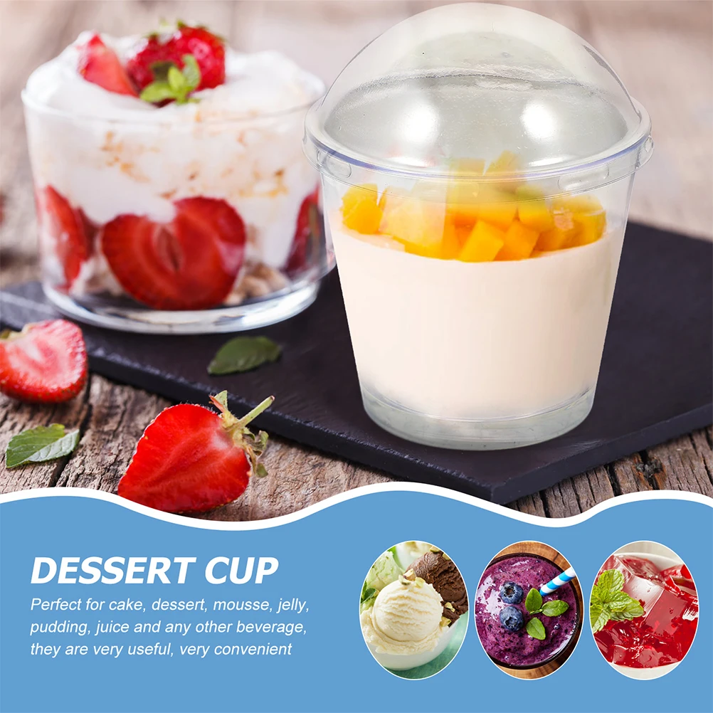

25 Pcs Dessert Cup Yogurt Parfait Cups with Lids for Mini Plastic Miniature Mousse