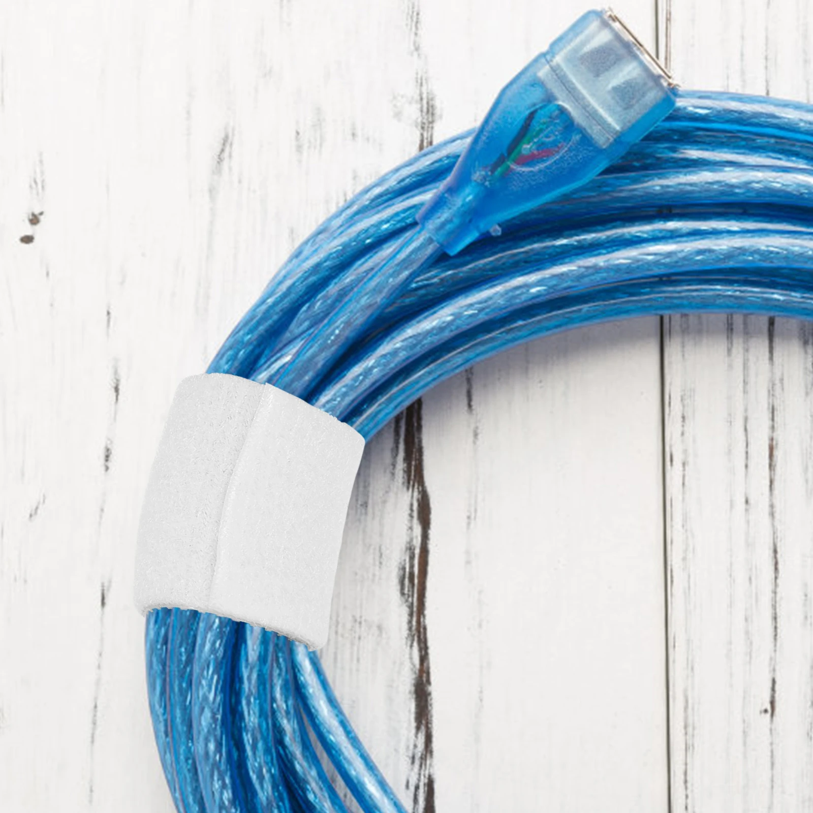 1 롤 케이블 정리기 유연한 재사용 가능한 후크 루프 코드 정리 스트립 타이 셀프 접착 케이블 관리 스트랩 고정 와이어