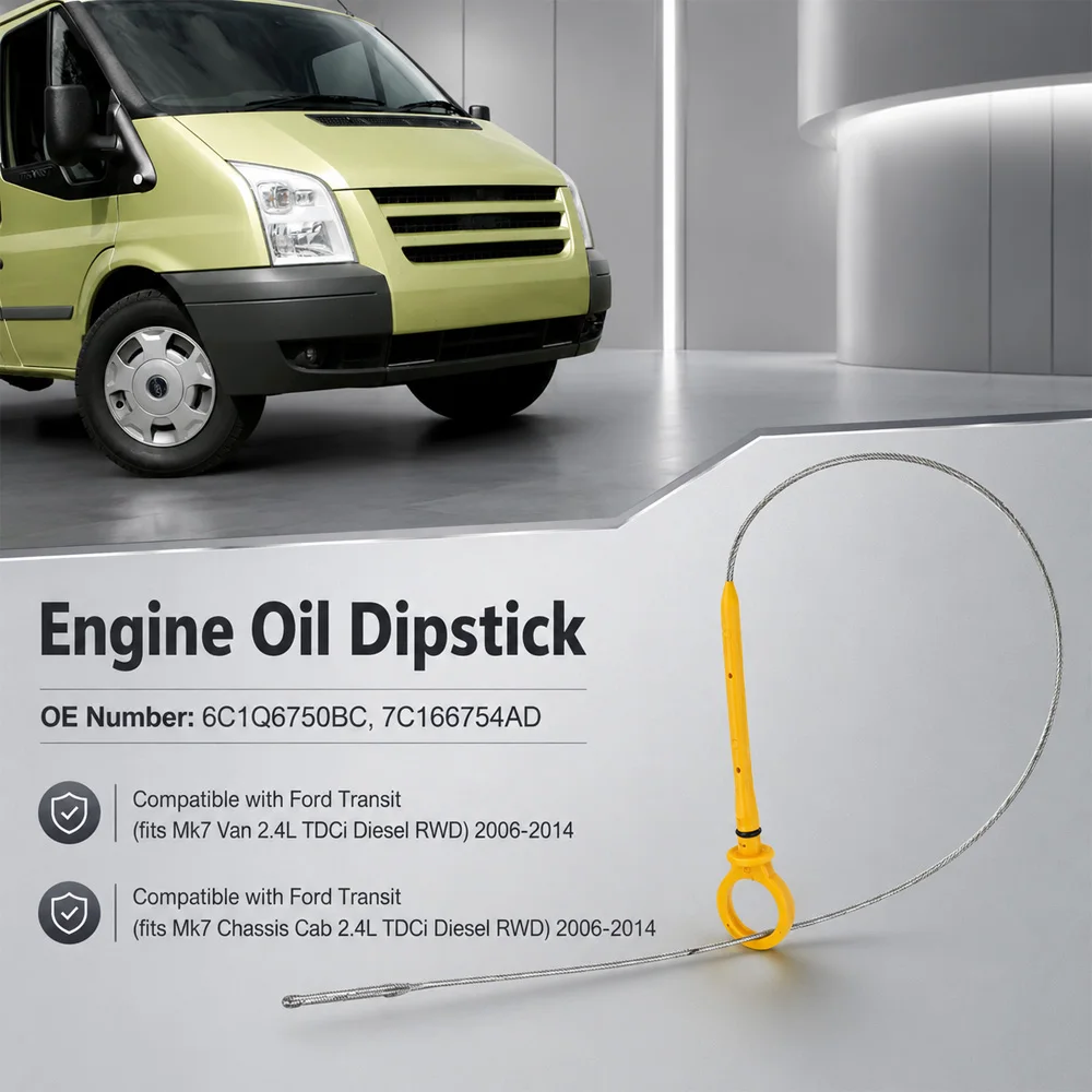 1pc Engine Oil Level Indicator Dipstick 6C1Q6750BC, 7C166754AD For Ford Transit Mk7 Van 2.4L TDCi 2006-2014 Durable accessories