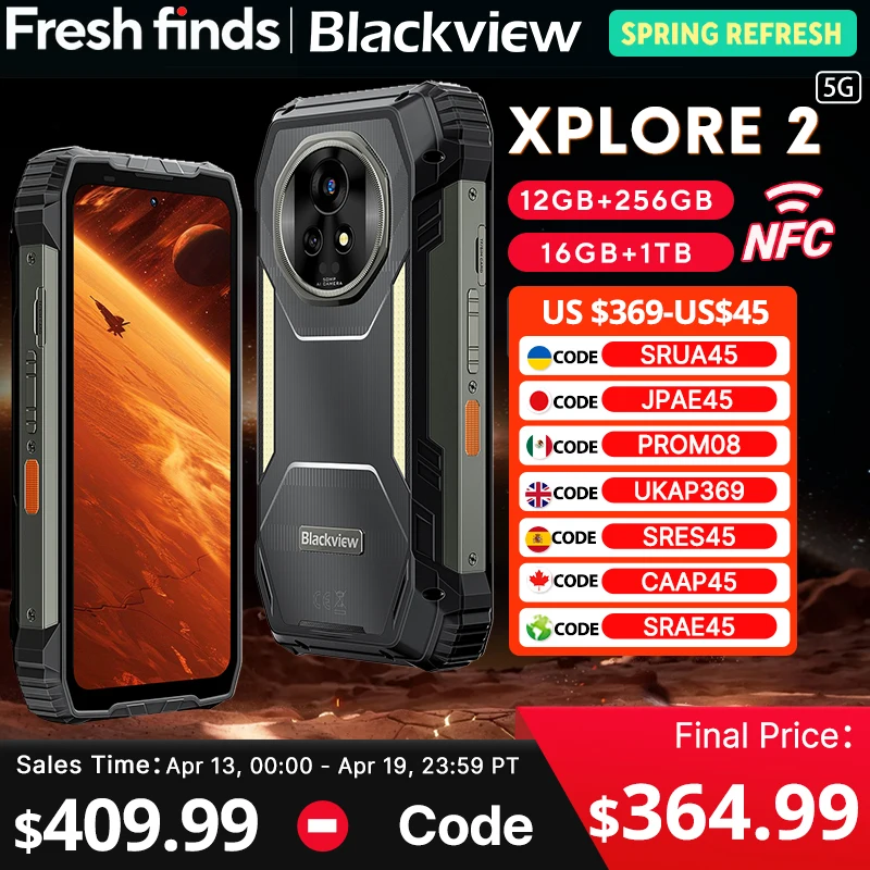 【Estreno mundial】Blackview XPLORE 2 Teléfono resistente 5G 6,73” Pantalla AMOLED de 3,2 K MediaTek Dimensity 8300 20000mAh 120W Cargador