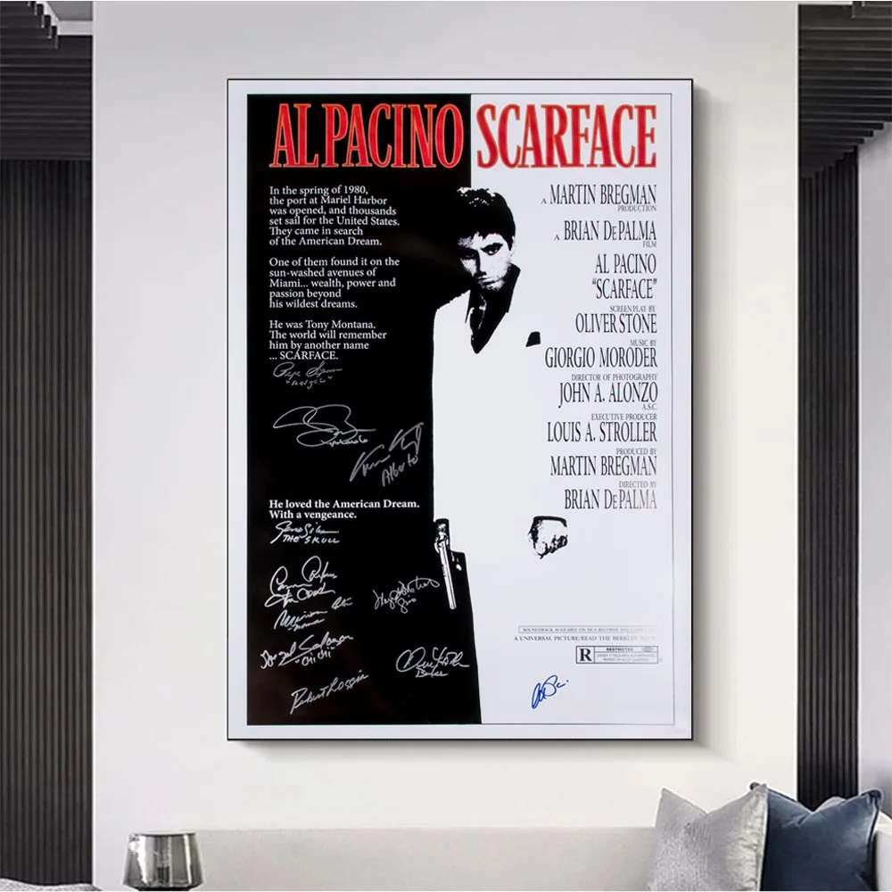 Signature Movie Scarface Gemälde Poster Druck Dekorative Wandbilder – Detail 3