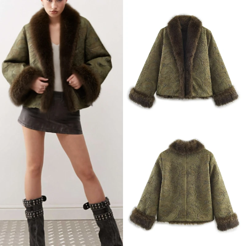 

Women's Sexy Embroidered Double-Sided Short Coat Trendy Fall 2025 Fashion Casual Outerwear