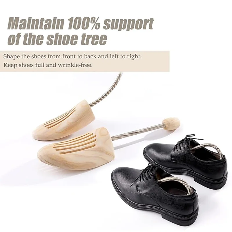 Solid Wood Spring Shoe Trees - Anti Deformation Stretcher for Men Women - Internal Shaping Anti Wrinkle Shoe Lasts 2Pcs/4Pcs
