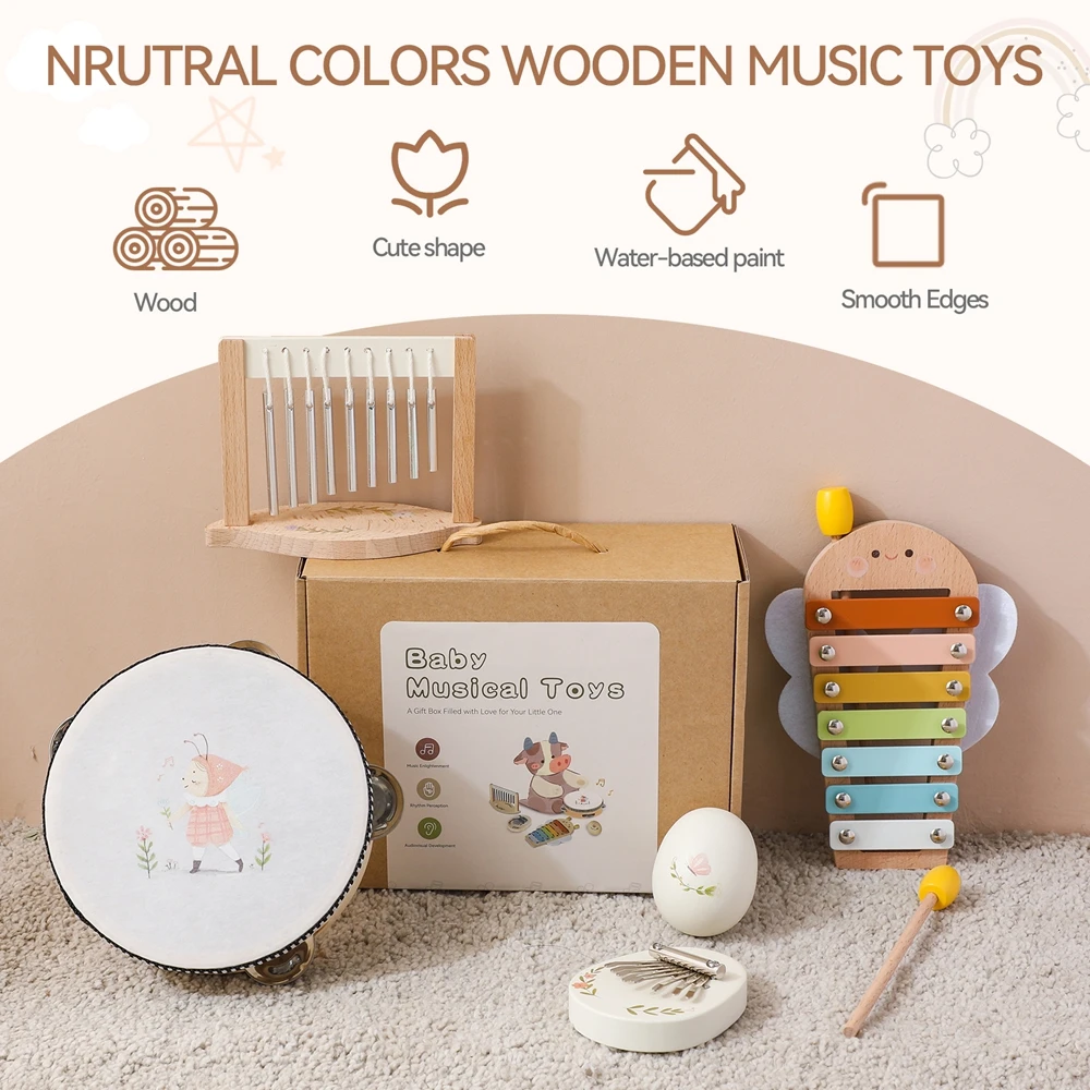 Musical Instruments Montessori Music Baby 0 12 Months Toys Drum Xylophone Baby Toys Kids Early Educational Wooden Instruments
