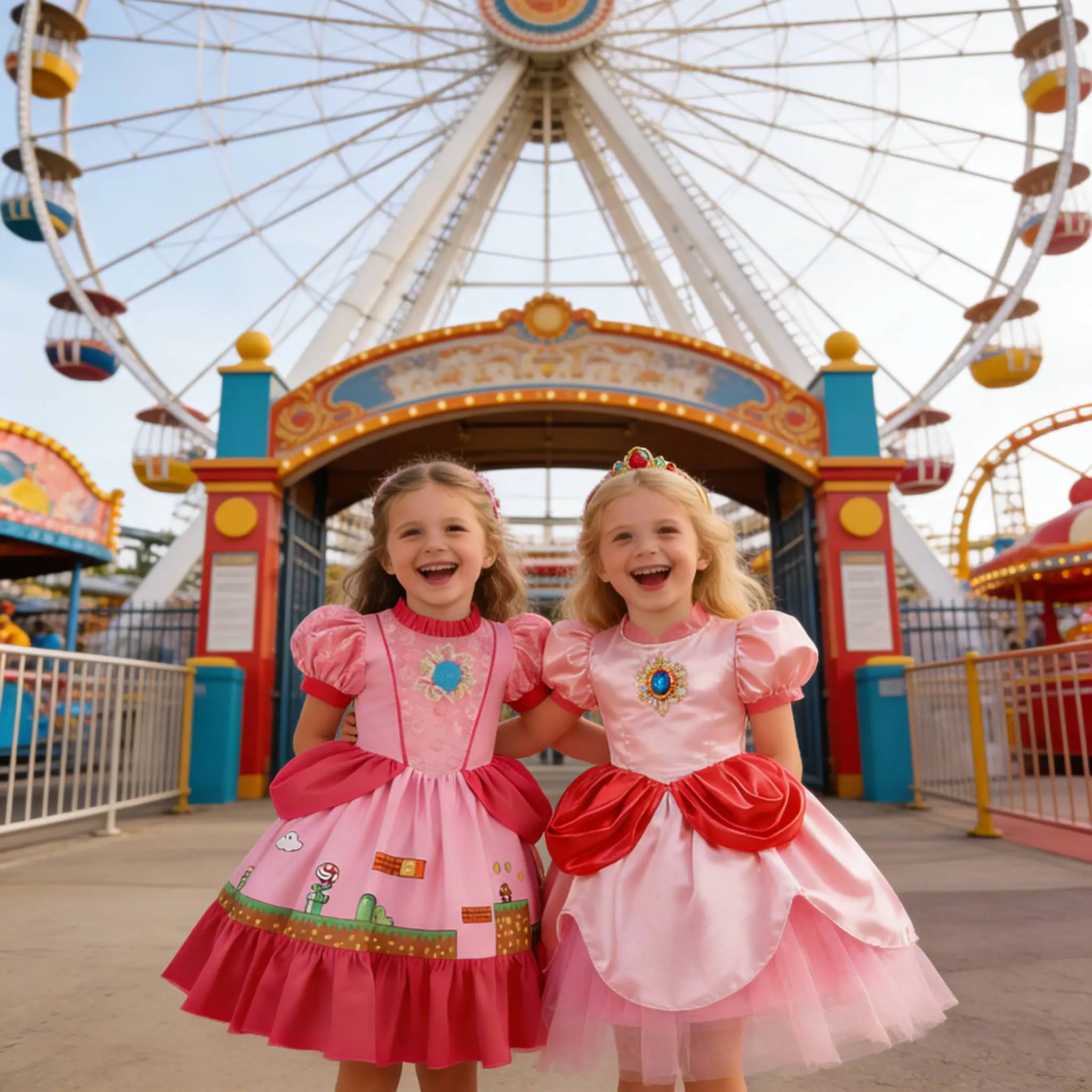 Princess Costume For Girls Peach Ball Gown queen Dress 2026 Kids Cartoon game Movie Carnival Birthday Party Twins sister Dress