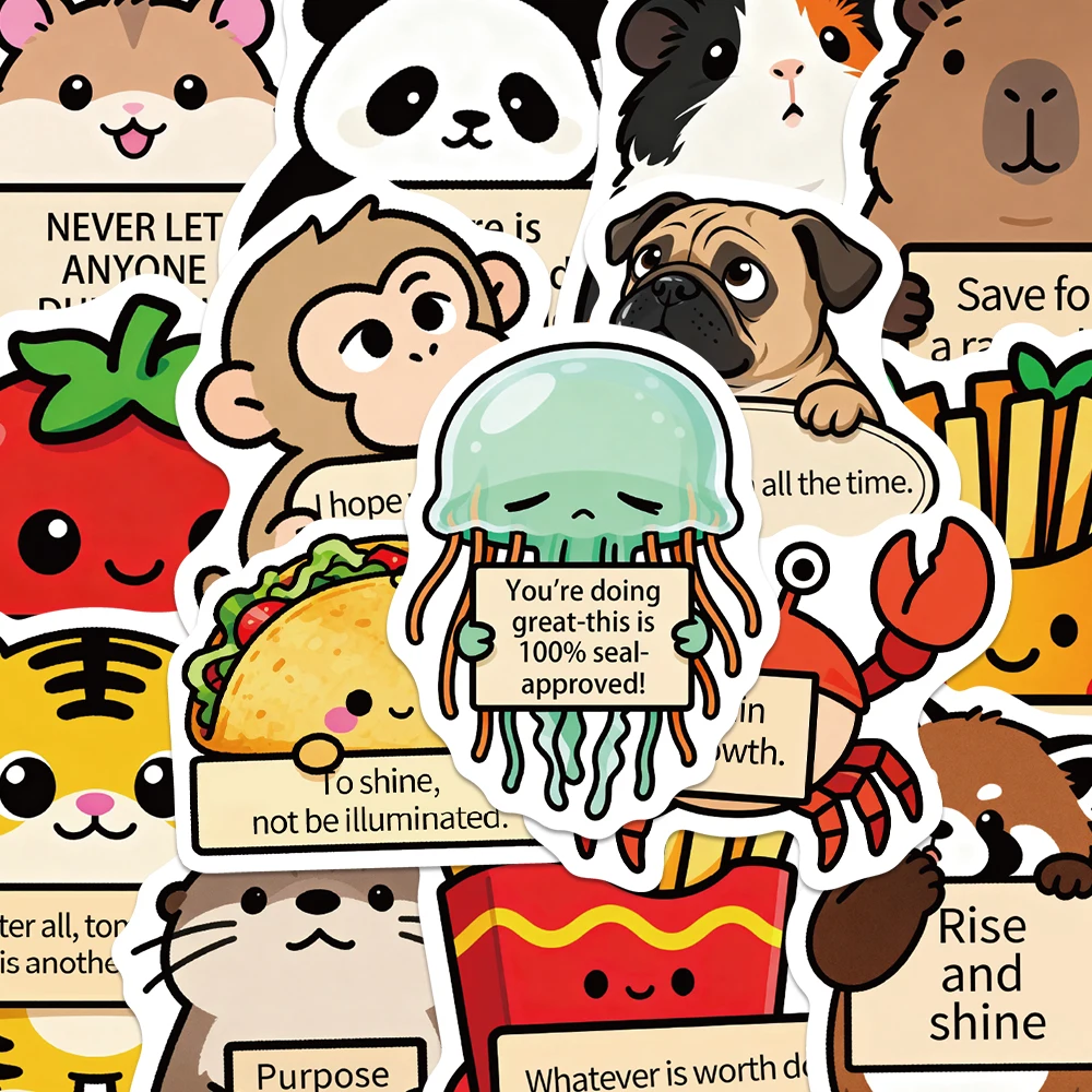 50 قطعة دعم عاطفي مضحك الحيوانات ملصق الكرتون الباندا القرد ملصق مائي DIY بها بنفسك مجلة مذكرات محمول الأمتعة ملصق للهدايا في سن المراهقة #1