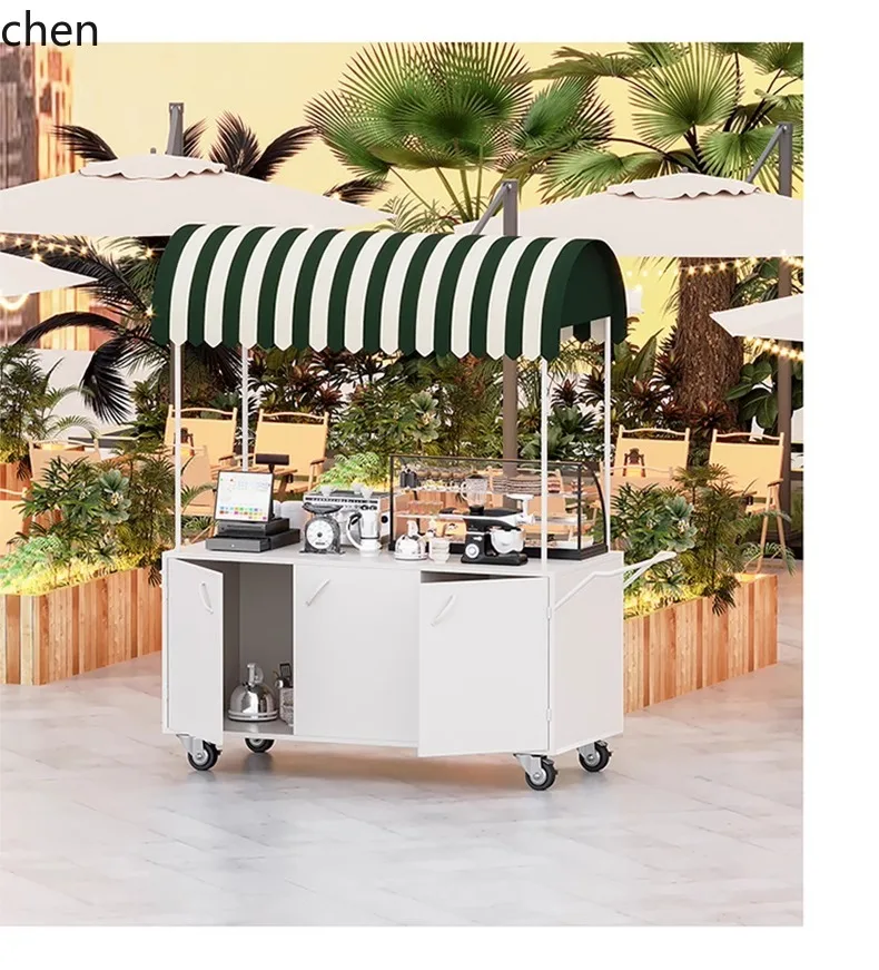 DSA night market outdoor stall trolley movable stall snack cart wrought iron float commercial square display stand