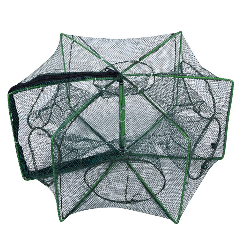 Polygonal Fish Guard Basket Metal Fishing Guard Basket Foldable Fishing Crab Crayfish Trap For Fishing Catch Cage