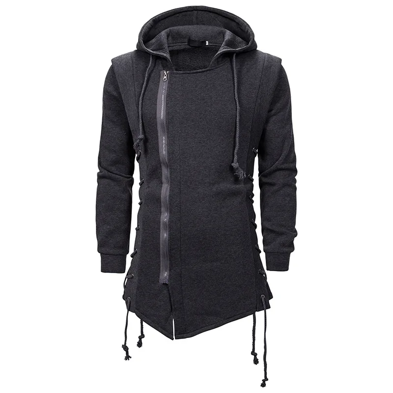 Frühling und Herbst Neue männer Mit Kapuze Zip Pullover Einfarbig Casual Hoodie männer Slim Pullover Jacke Tops – Detail 2
