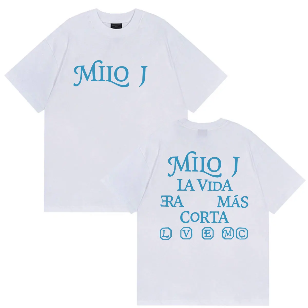 Milo J La Vida Era Mas Corta Album 2026 Print T Shirts Men Women Clothing Fashion Short Sleeve T-shirt Casual 100% Cotton Tshirt