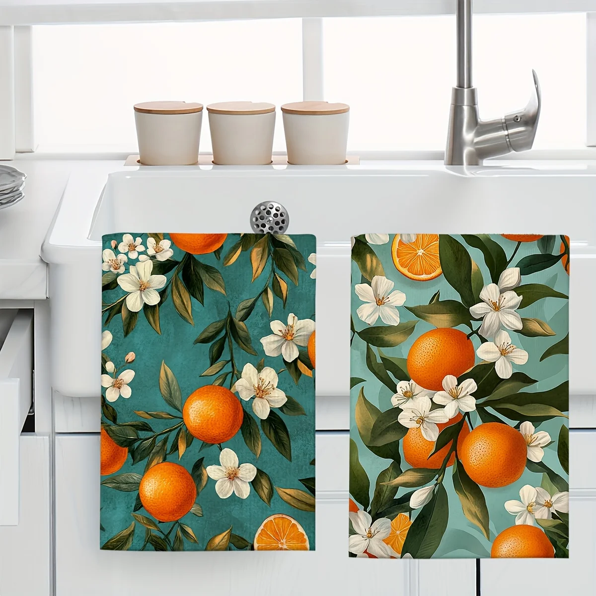 

1pc Orange Blossom & Citrus Printed Scrub Cloth,Soft Absorbent Kitchen Hand Towel,Perfect for Kitchen,Dining Room,Bathroom, Dorm