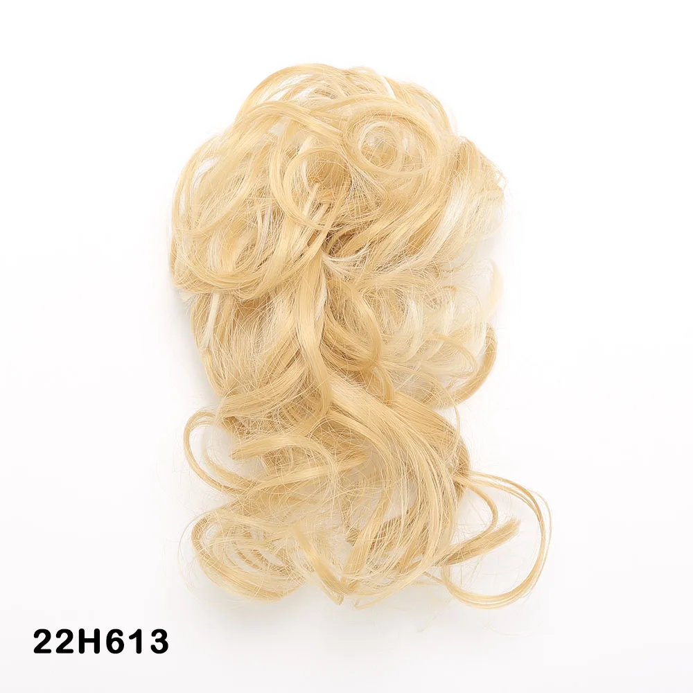 Jeedou Synthetic Messy Bun Hair Scrunchies Curly HairPiece Updo With Rubber Hair Ring Wrap Around on Hair Tail Chignon