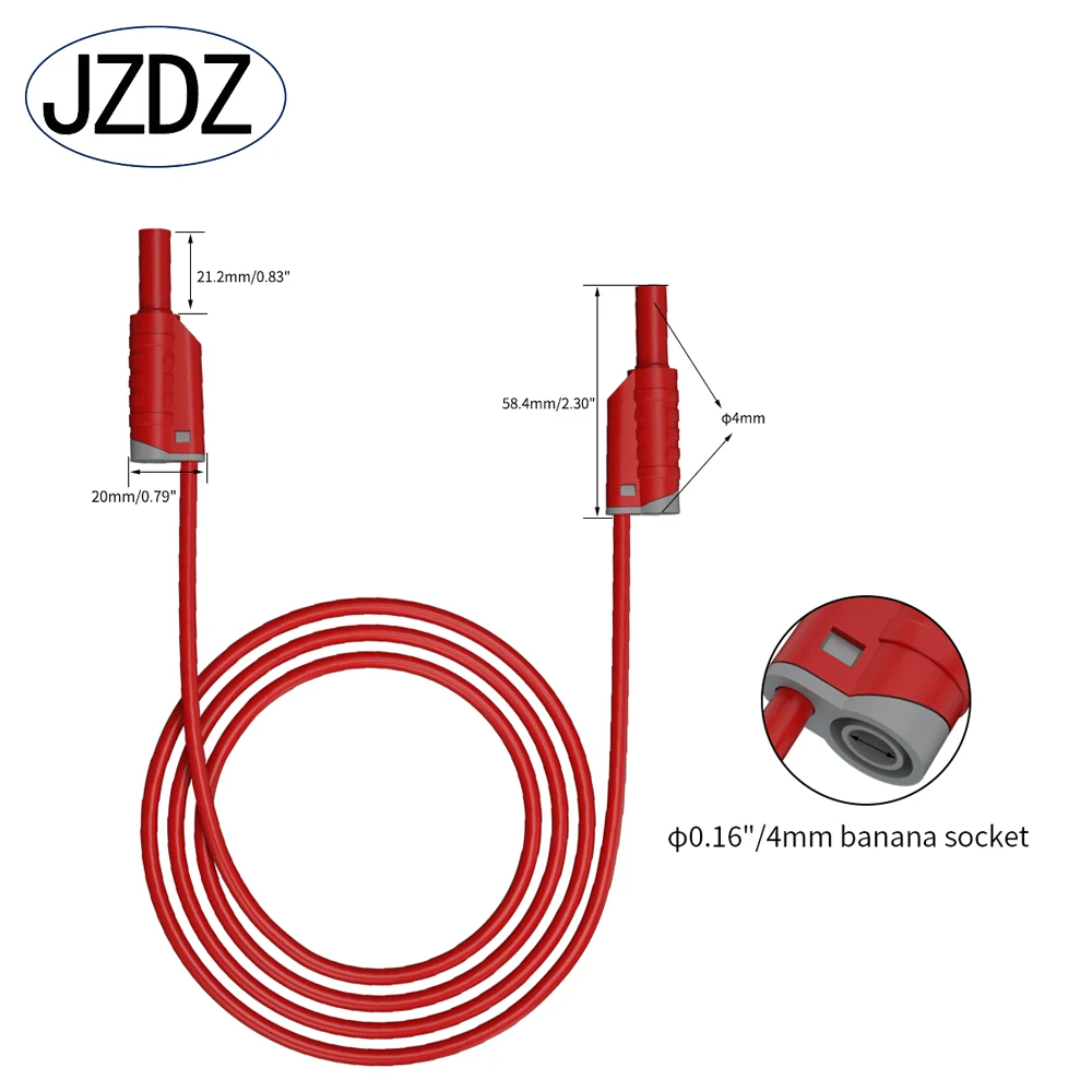 Imagem -02 - Jzdz-stackable Multi-meter Test Leads Medição Linha Fio Cabo Totalmente Isolamento Segurança mm 100cm mm Segurança J.70088b Pcs