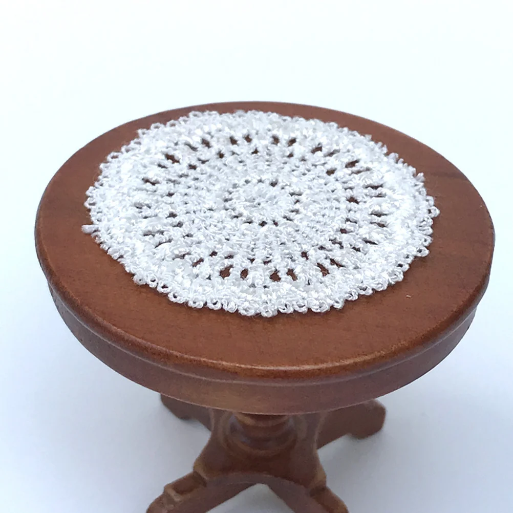 

6 Pcs Dollhouse Table Mat Fashion Dolls Miniature Decor Lace For Placemat Supplies Kit Cloth Accessories Supply Child