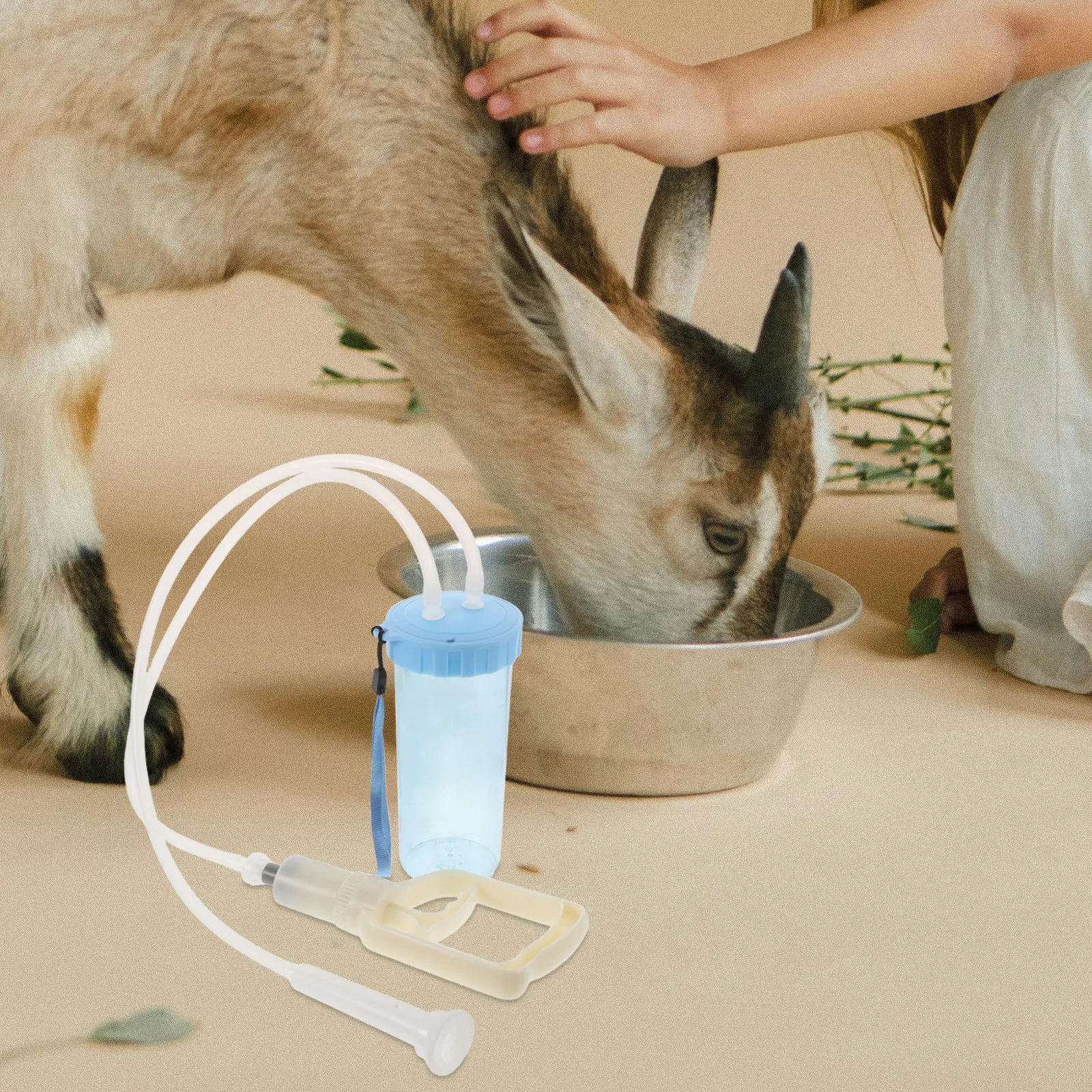 1Set Manual Sheep Milking Machine Portable Handheld Milker Kit Goat Milk Extractor Veterinary Milking Supply Farm Use 500G