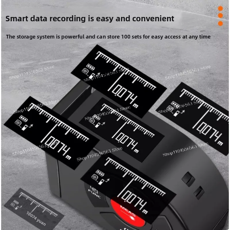 SK-TM02 2-in-1 Digital Laser Tape Measure & Distance Meter, High Precision Rechargeable with Data Storage