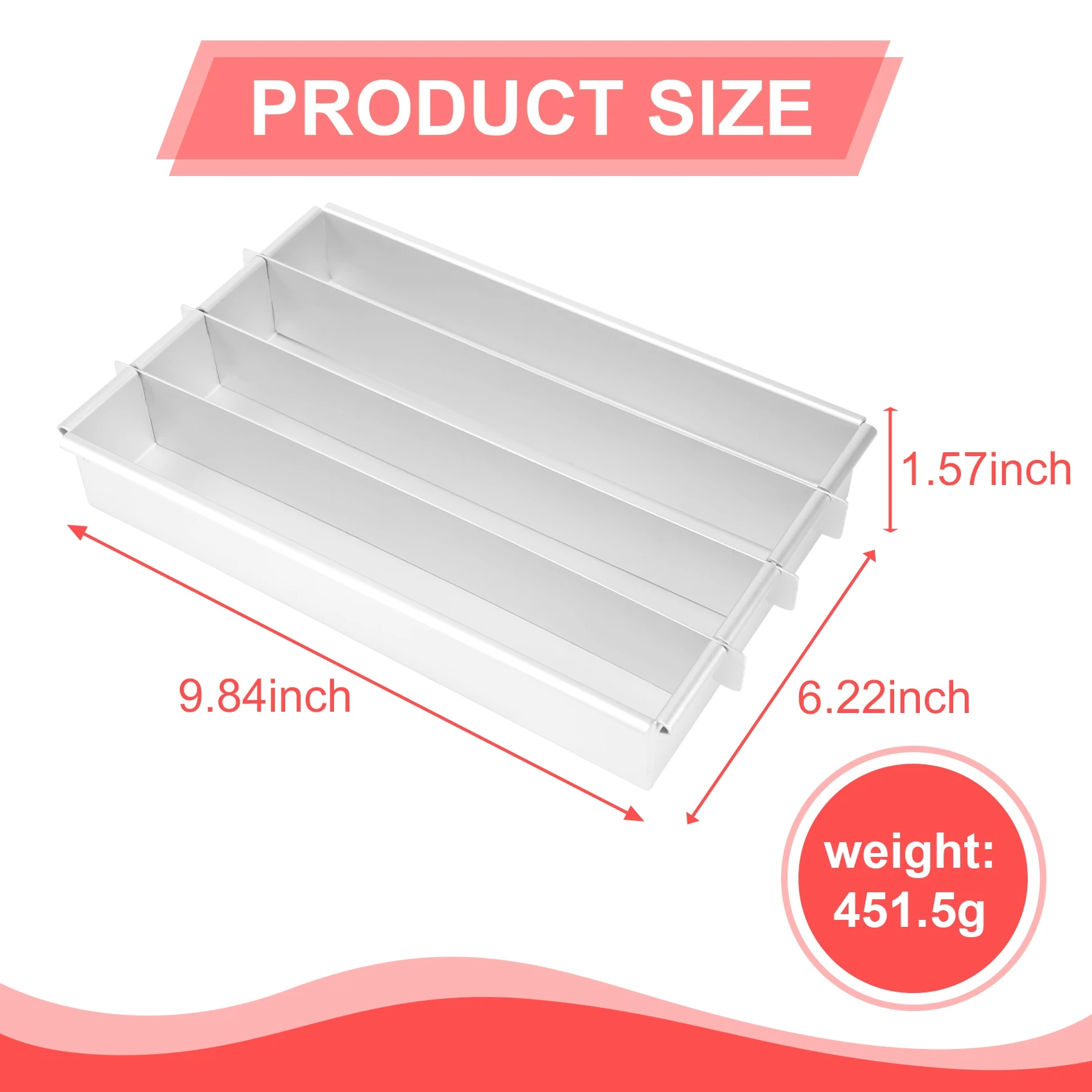 

Форма для торта ABKJ-Battenberg Battenberg, алюминий с анодированным весом коммерческого веса, серебро