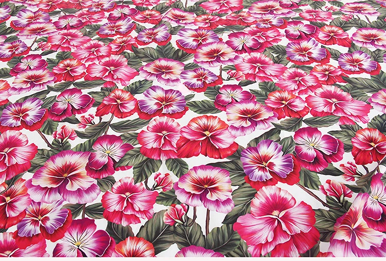 Spring and summer new European and American brand violet flower cotton digital printing clothing handmade diy fabric