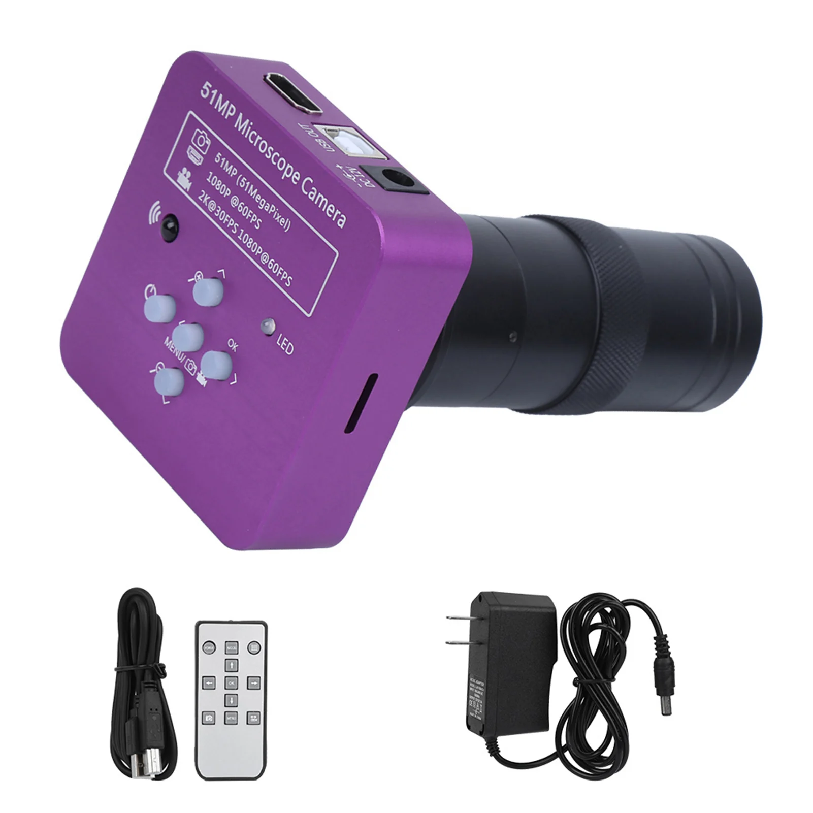 Industrial HD High‑Speed Electronic Digital Video Camera High Definition Microscope Camera C Mount Lens Screen Webcam Recorder