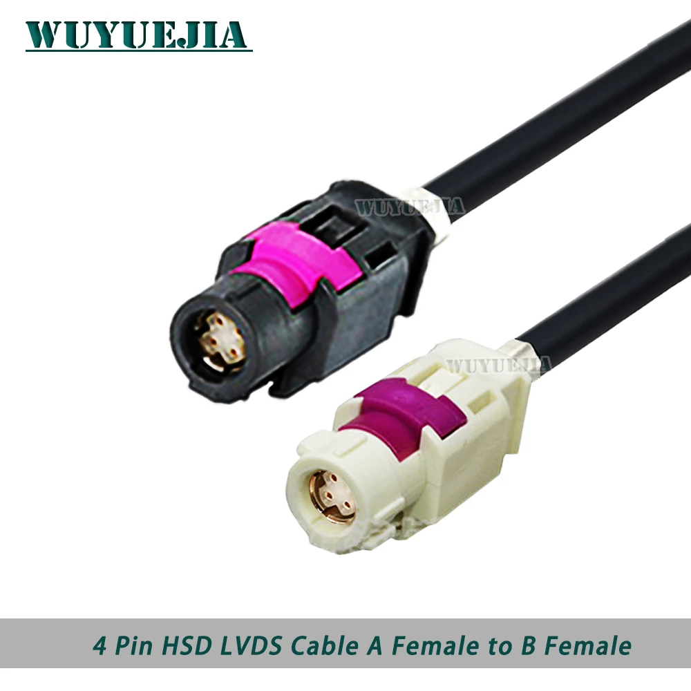 Black A to White B Jack 4 Pin HSD LVDS Connector for Peugeot Citroen Car Radio GPS Navigation Display High Speed LVDS HSD Cables