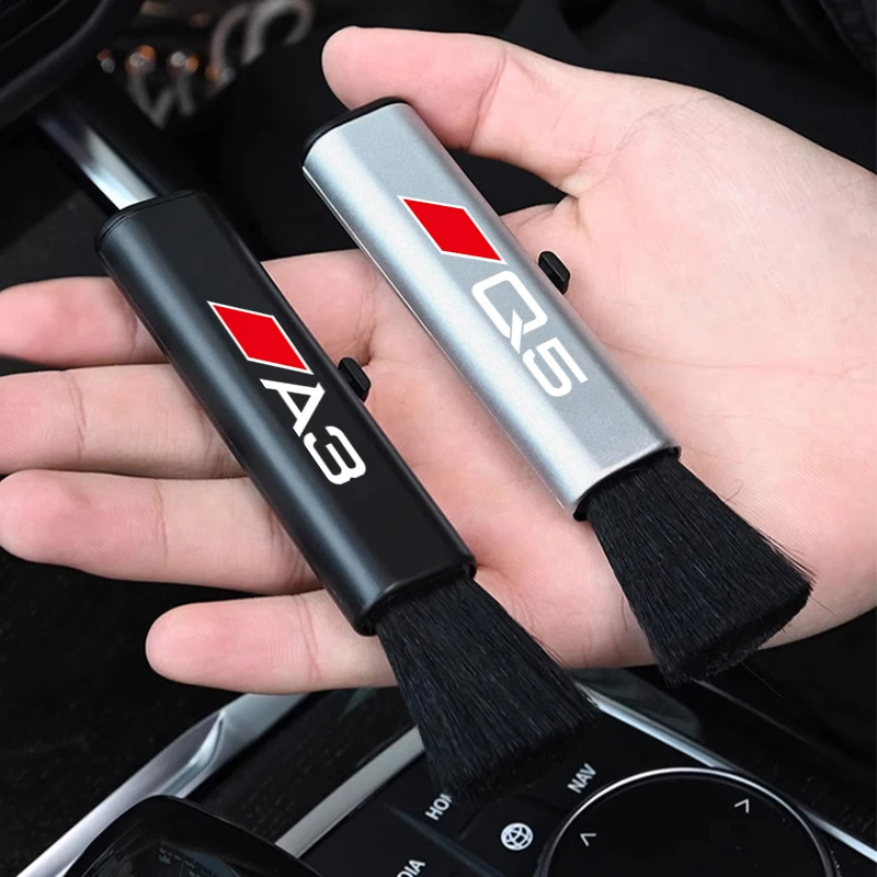 1Pcs Retractable Car Cleaning Brush Center Console Clean Dust Tool Auto Sticker For Audi A1 A3 8P A4 B9 A5 A6 A7 A8 Q2 Q3 Q5 Q7