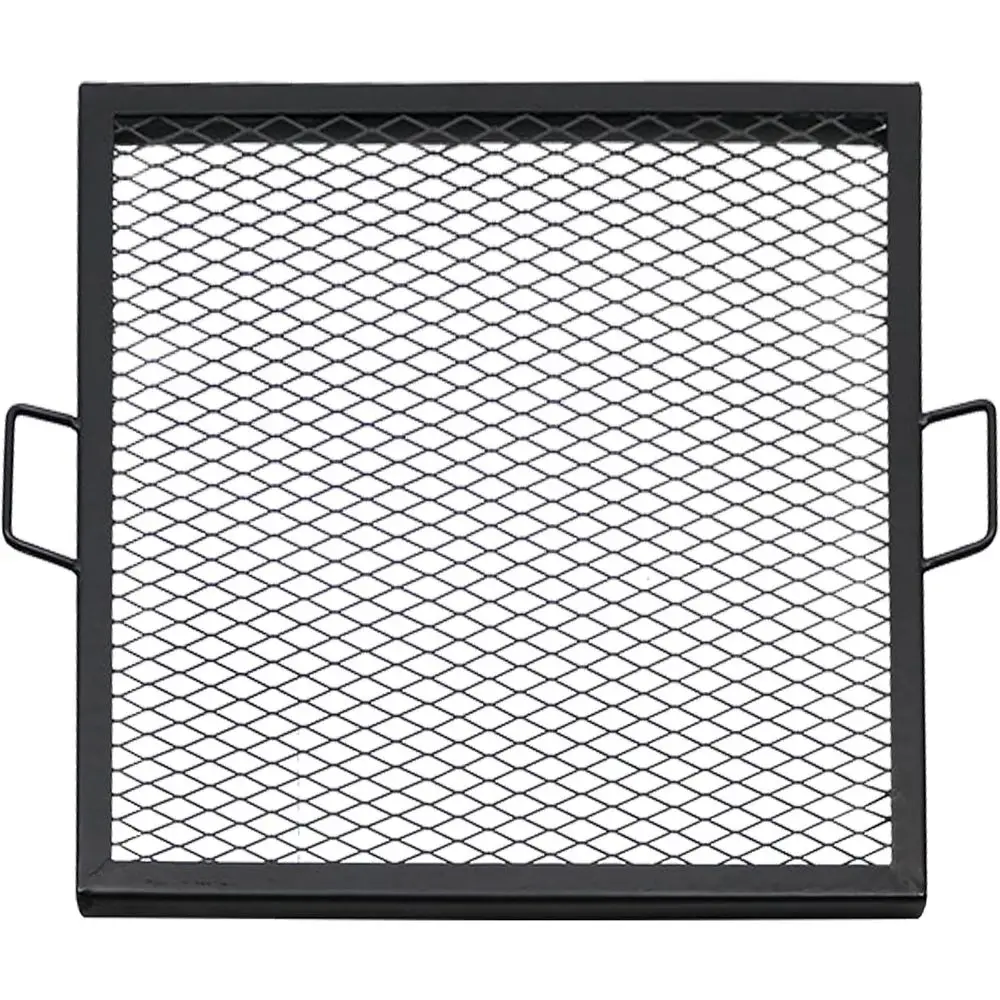 

Square Fire Pit Grill Grate - Campfire Grill Grate Over Fire Pit - BBQ Cooking Replacement Rack with Handles - 24 Inch