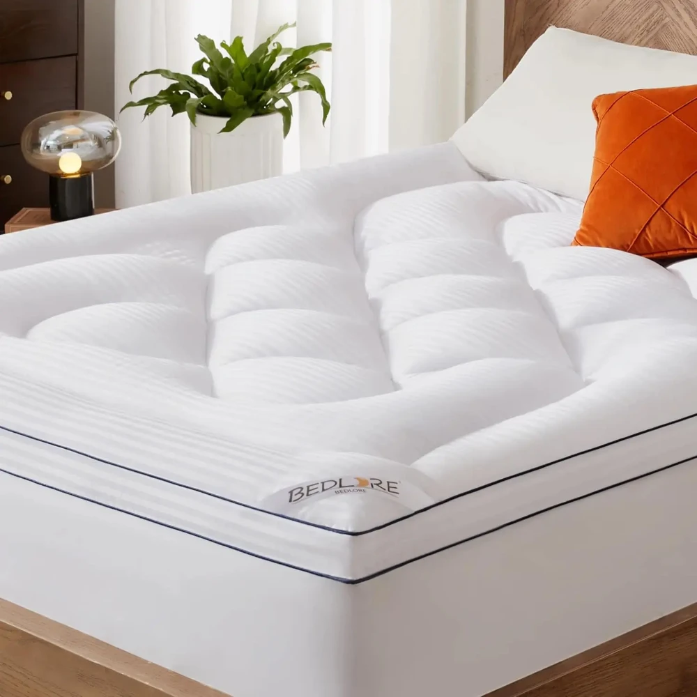 

Топпер для матраса BEDLORE Queen, толстая подушка для облегчения боли в спине, мягкий наматрасник с глубокими карманами 6-18 дюймов