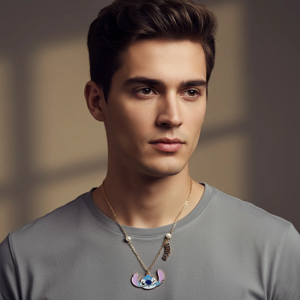 ابتسامة غرزة الملاك زوجين القلائد عشاق قلادة الأزياء والمجوهرات للنساء والرجال هدية عيد الحب #2