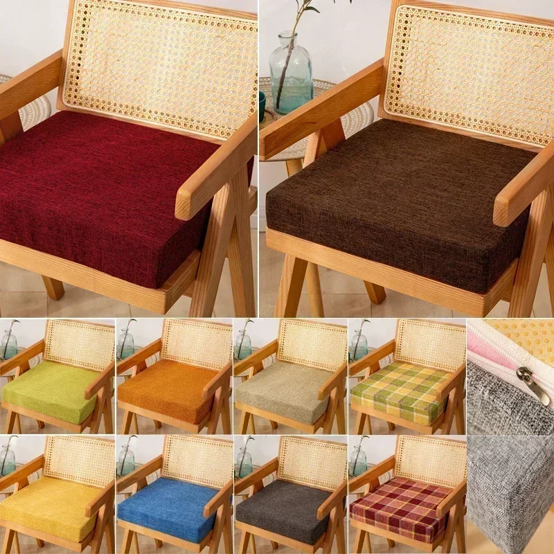 Thickened Bay Window Cushion Chair Lift Cushion Hard Linen Cotton Cushion High Density Sponge Cushion Sofa Cushion