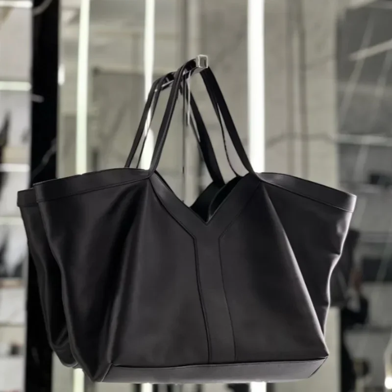 

Luxury Brand Tote Bag For Women Large-capacity Genuine Leather Shoulder Bag Trend Y Shape Design Casual Shopping Travel Storage