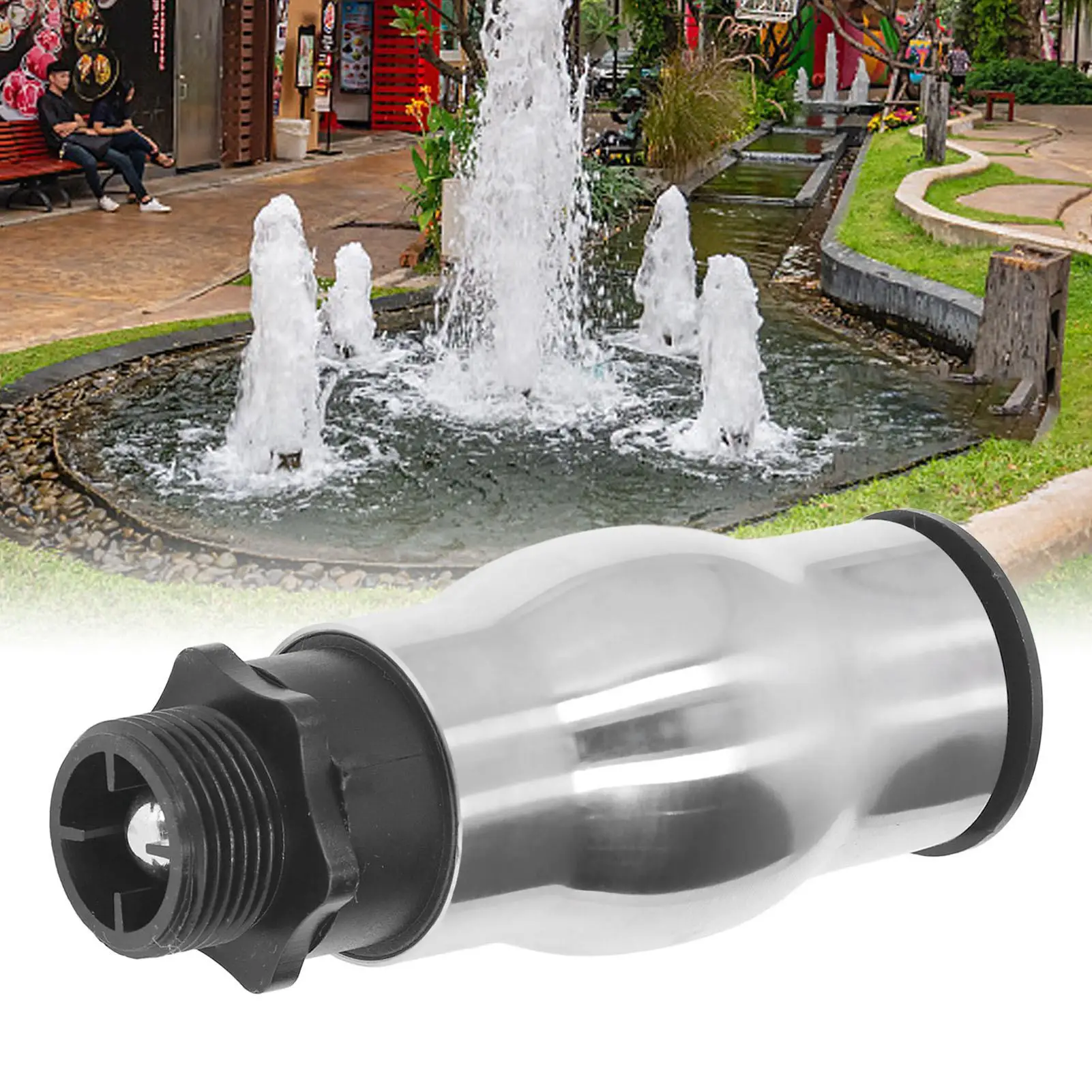 Buse mousseuse de fontaine en acier inoxydable 304, filetage mâle G1, tête de pulvérisation d'eau pour jardin, sécuritaires et lac