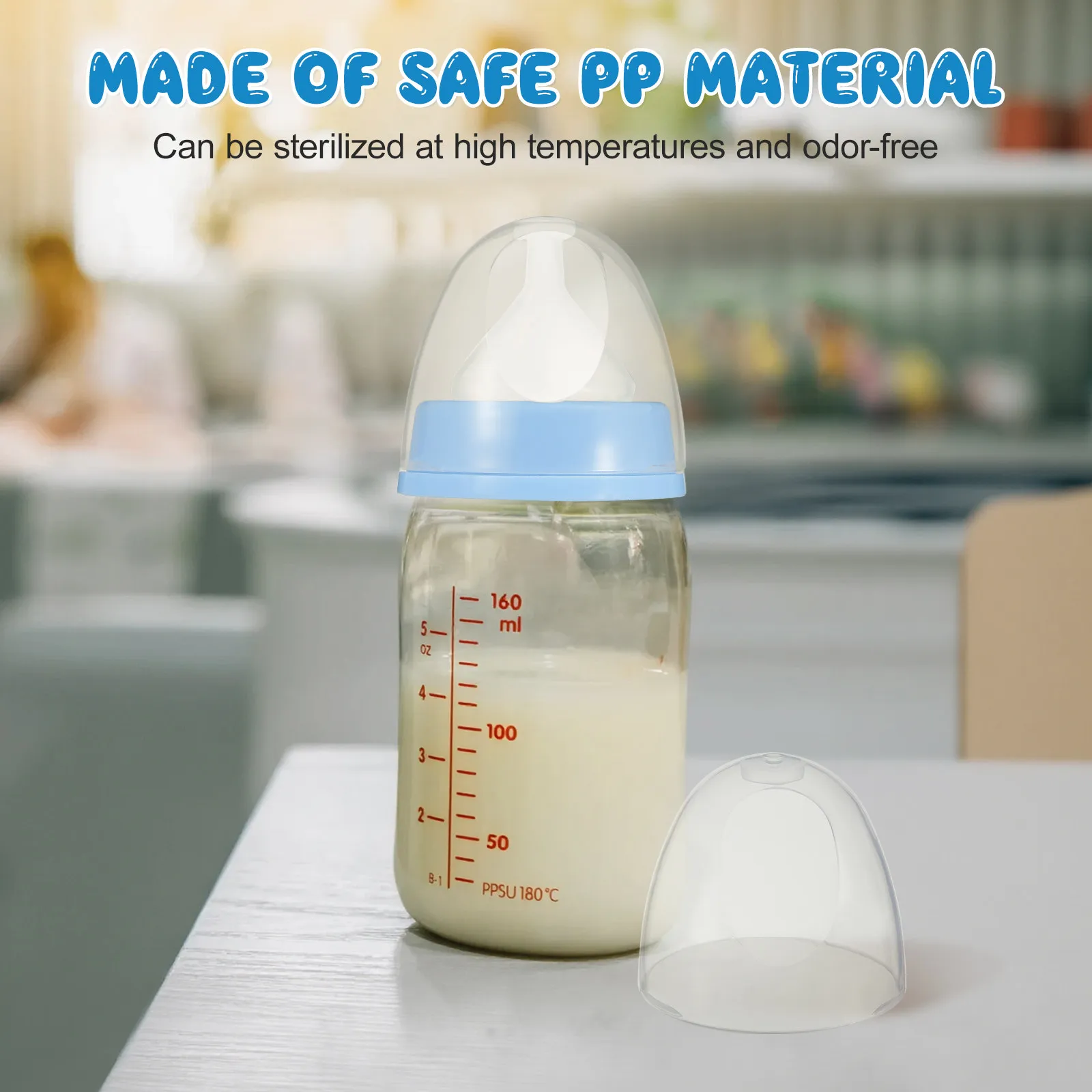 Replacement Plastic Baby Bottle Caps Leak Proof Milk Feeding Lids Clear Dome Covers for Reusable Nursing Bottles Accessories view 4