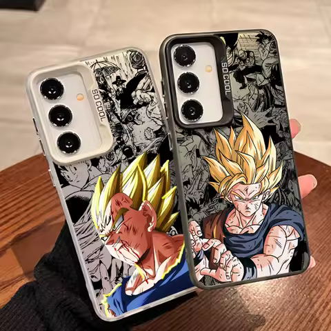 Anime D-Dragon Ball Son Goku For Samsung Galaxy S24 S23 S22 S21 S20 Note 20 Ultra Plus FE 5G Colorful Silver Cover Phone Case