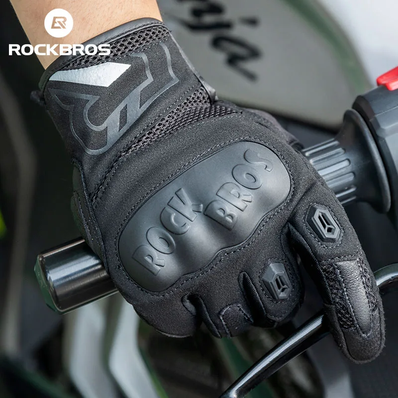 ROCKBROS Bicycle Glove Breathable Motorcycle Gloves Shockproof Bike Gloves Motorcycle Touch Screen Gloves Cycling Accessories