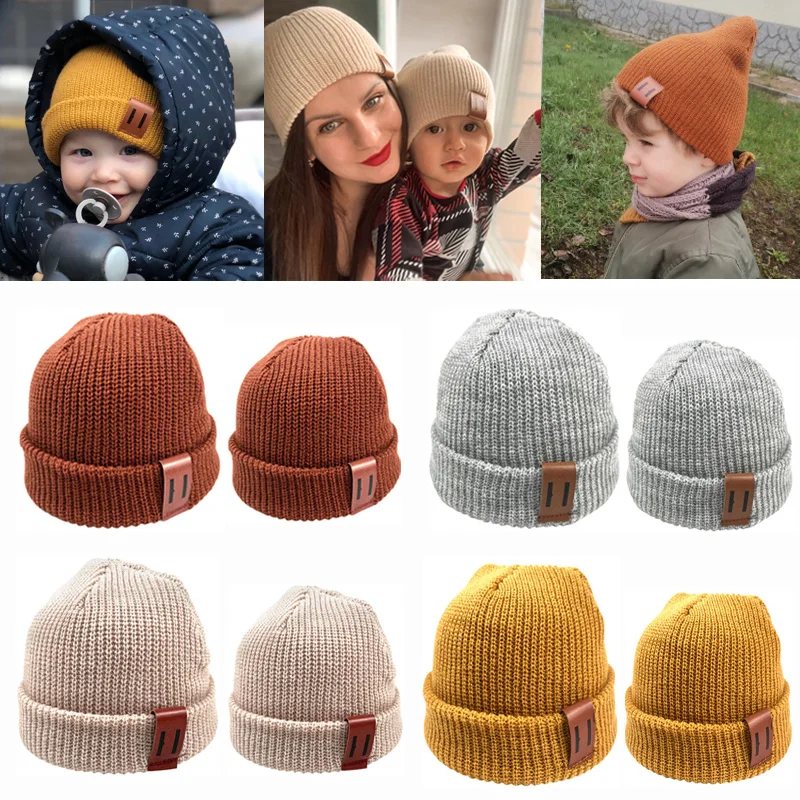 9 Colors Baby Hat for Boy Warm Baby Winter Hat for Mother Kids Beanie Knit Children Hats for Girls Boys Baby Cap Newborn Hat 1PC